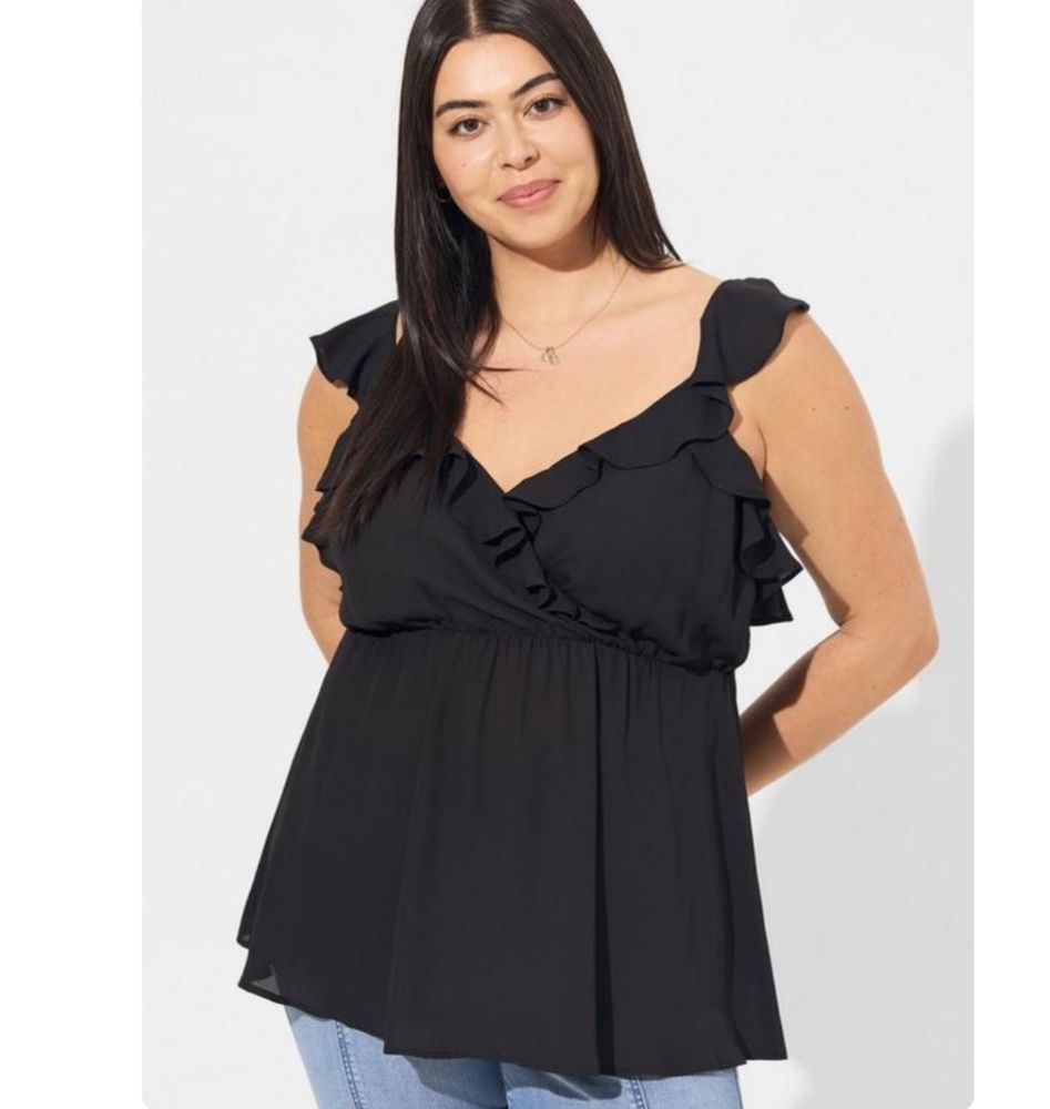 Torrid Georgette Ruffle Surplice Top